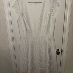 Enfocus Studio White A-Line Flutter Sleeve Dress